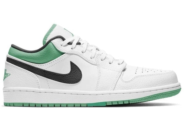 Jordan 1 Low White Lucky Green Tumbled Leather (GS)