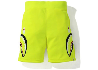BAPE A Bathing Ape Neon Shark Sweat Shorts Yellow