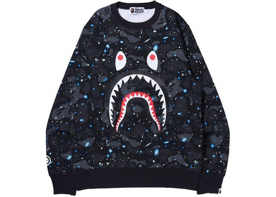 BAPE Space Camo Shark Crewneck Black