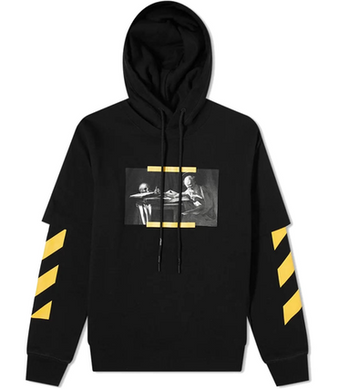 OFF-WHITE Caravaggio Painting Double Sleeve Hoodie Black/Yellow