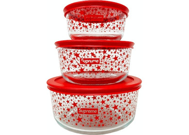 Supreme Pyrex Bowls (Set of 3) Red