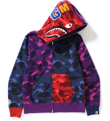 BAPE Color Camo Crazy Shark Full Zip Hoodie Multicolor