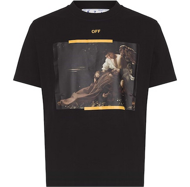 OFF-WHITE Arrow Caravaggio St. Fran Skate Slim TeeT-Shirt Black/Yellow