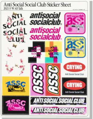 Anti Social Social Club All Talk 2021 Sticker Sheet