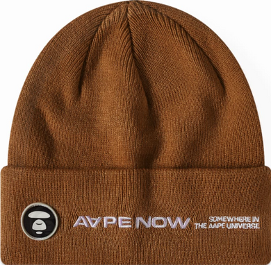 AAPE by BAPE One Point Beanie Light Brown