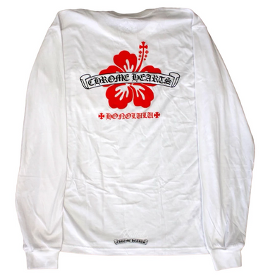 Chrome Hearts Honolulu Exclusive State Flower Pocket L/S White/Red
