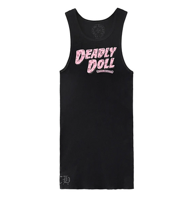 Chrome Hearts Deadly Doll Crosses Tank Top Black/Pink