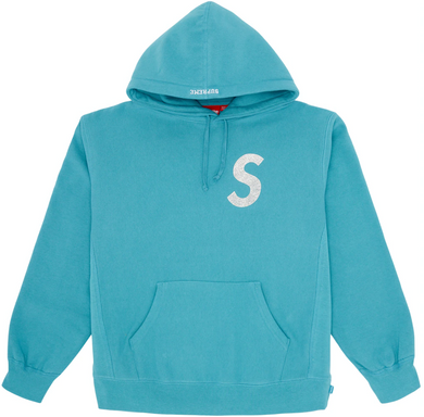 Supreme Swarovski S Logo Hooded Sweatshirt Light Aqua