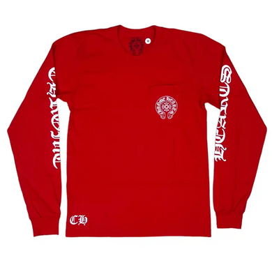 Chrome Hearts Scroll Logo L/S Red