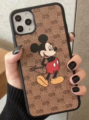 iPhone 15 Pro Case Gucci Mini G Mickey Mouse Brown