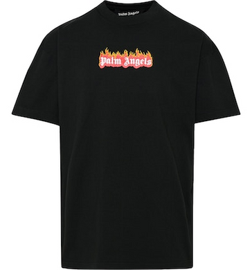 Palm Angels Burning Logo T-Shirt Black/White