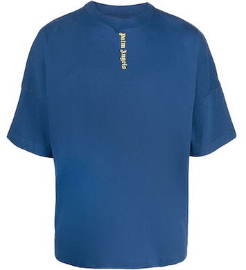 Palm Angels Vertical Back Logo Oversized T-Shirt Blue/Yellow