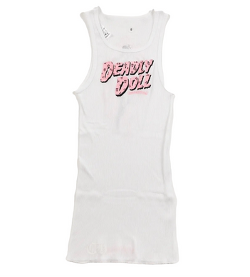 Chrome Hearts Deadly Doll Crosses Tank Top White/Pink