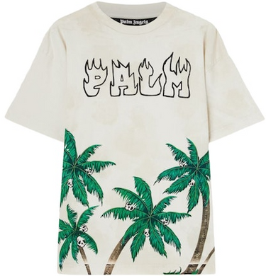 Palm Angels Palms & Skull T-Shirt Off White/Green