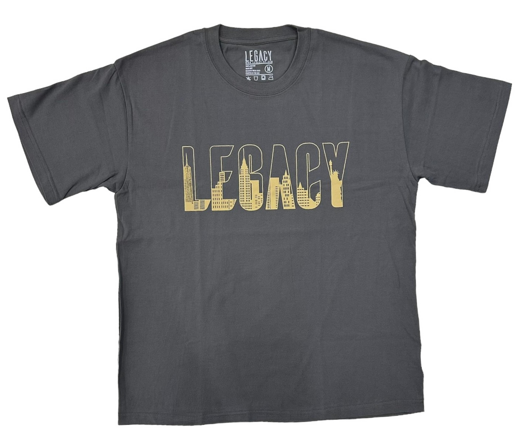 LEGACY NYC Skyline T-Shirt v2 Ash Grey/Gold