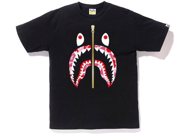 BAPE ABC Gold Zip Shark T-Shirt Black/Pink
