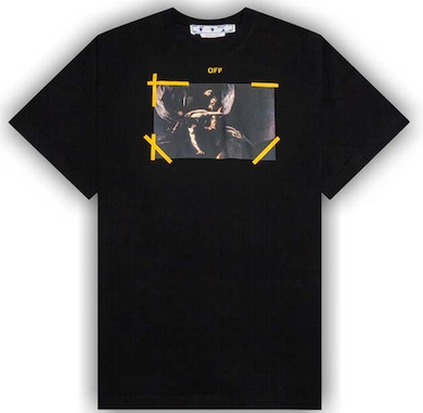 OFF-WHITE Diag Arrow Caravaggio Mercy Skate T-Shirt Black/Yellow
