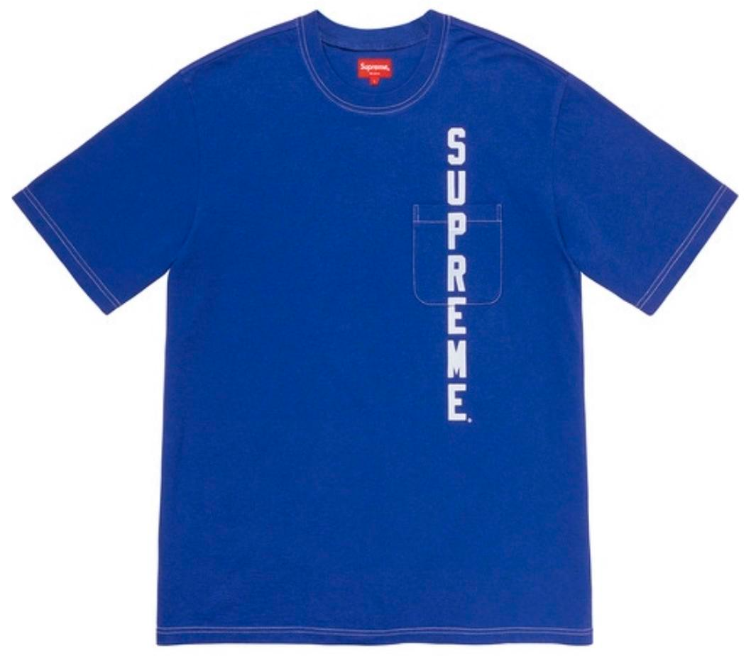 Supreme Contrast Stitch Pocket T-Shirt Light Royal