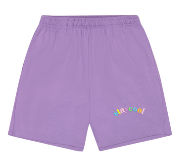 Stay Cool Rainbow Arch Cotton Shorts Violet