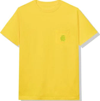 Anti Social Social Club Cross My Heart Pocket T-Shirt Yellow